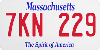 MA license plate 7KN229