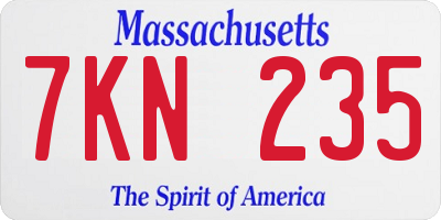 MA license plate 7KN235
