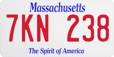MA license plate 7KN238