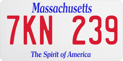 MA license plate 7KN239