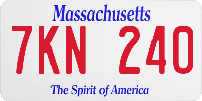 MA license plate 7KN240