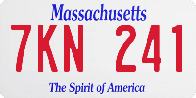 MA license plate 7KN241