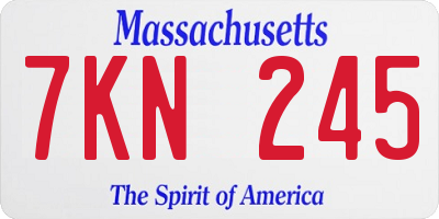 MA license plate 7KN245