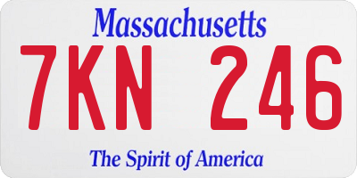 MA license plate 7KN246