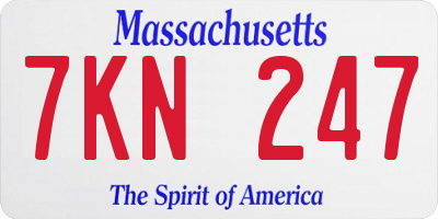 MA license plate 7KN247