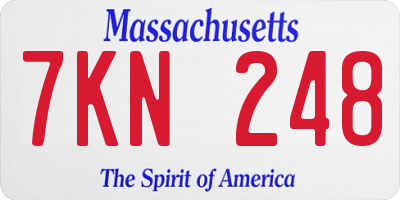 MA license plate 7KN248