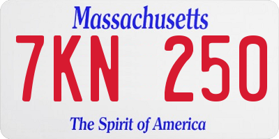MA license plate 7KN250