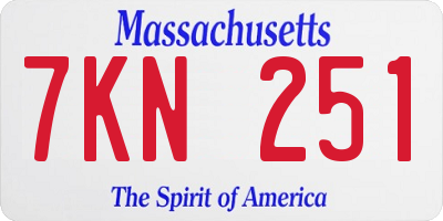 MA license plate 7KN251
