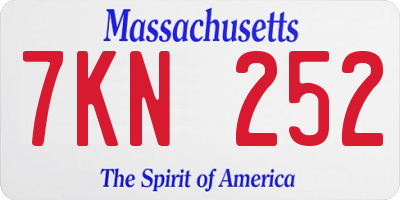 MA license plate 7KN252