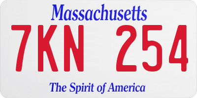 MA license plate 7KN254