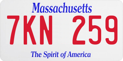 MA license plate 7KN259
