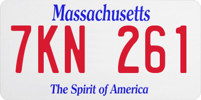 MA license plate 7KN261