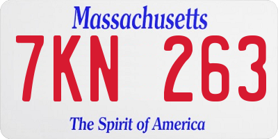 MA license plate 7KN263