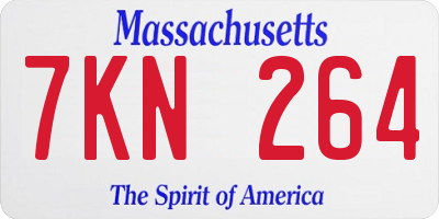 MA license plate 7KN264