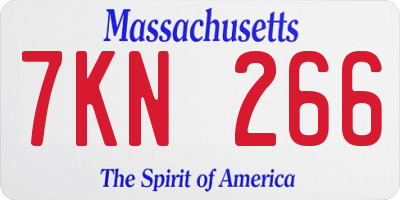 MA license plate 7KN266
