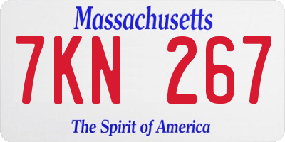 MA license plate 7KN267