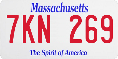 MA license plate 7KN269