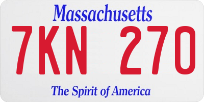 MA license plate 7KN270