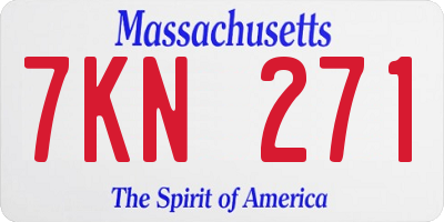 MA license plate 7KN271