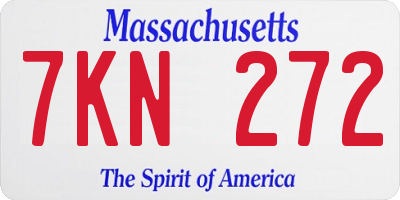 MA license plate 7KN272