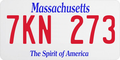 MA license plate 7KN273