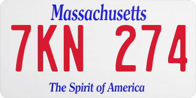MA license plate 7KN274