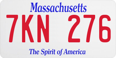 MA license plate 7KN276