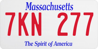 MA license plate 7KN277