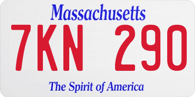 MA license plate 7KN290