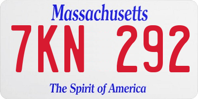 MA license plate 7KN292