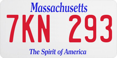 MA license plate 7KN293