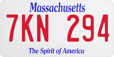 MA license plate 7KN294