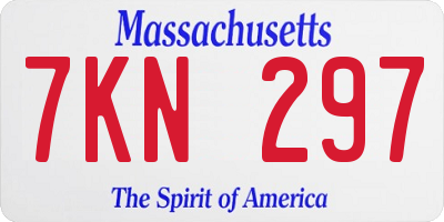 MA license plate 7KN297