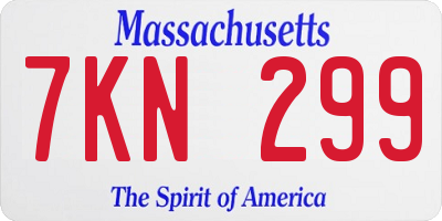 MA license plate 7KN299