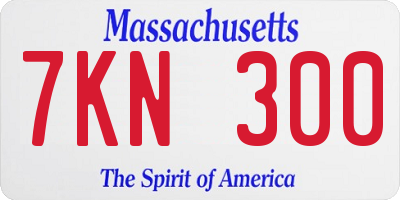 MA license plate 7KN300
