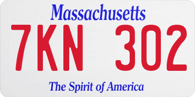 MA license plate 7KN302