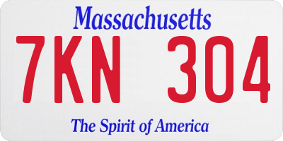 MA license plate 7KN304