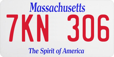 MA license plate 7KN306