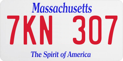 MA license plate 7KN307