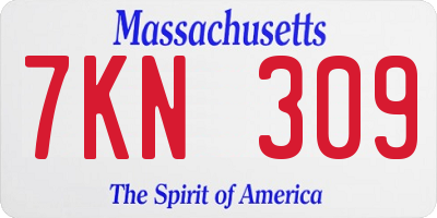 MA license plate 7KN309