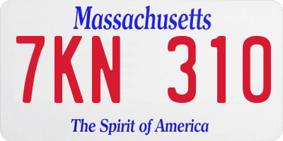 MA license plate 7KN310