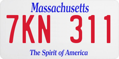 MA license plate 7KN311