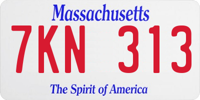 MA license plate 7KN313