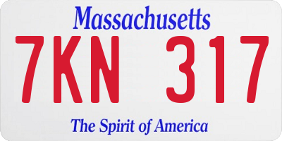 MA license plate 7KN317