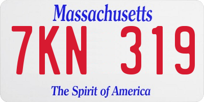 MA license plate 7KN319