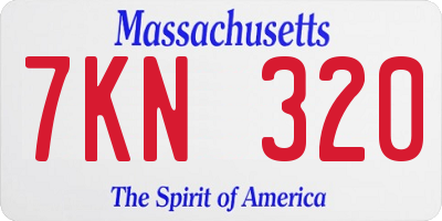 MA license plate 7KN320