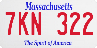 MA license plate 7KN322