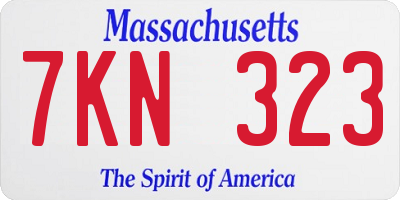 MA license plate 7KN323