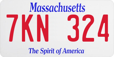 MA license plate 7KN324