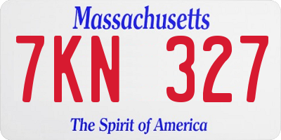 MA license plate 7KN327